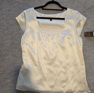 Tesori Cream Satin Top